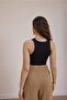 Black Crop - Ribbed Halter Collar - 3