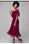 Women's Plum Collar Chiffon Maternity Dress - 3
