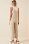 Women's Cream Pocketed Gardener Jumpsuit DD00910 - 3