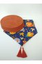 Pumpkin Patterned Runner, 4 Tile Tan Color Plate