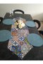 Tile Patterned Runner, 4 Light Blue Color Plates