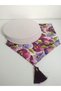 Purple Violet Patterned Runner, 4 Light Beige Color Plates