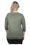 Women's Green Sleeve Blouse with Shiny Detail and Oil Wash Effect - 5