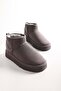 Women's Gray Furry Inside Short Suede Flat Boots Gray Textile