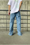 Oldscholl Blue Loose Fit Trousers with Side and Leg Detail - 6
