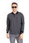 Men's Middle Age and Above Polo Collar Pocket Long Sleeve Ribbed Seasonal Sweatshirt 1219-smoked - 2
