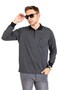 Men's Middle Age and Above Polo Collar Pocket Long Sleeve Ribbed Seasonal Sweatshirt 1219-smoked - 4