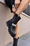 DADY WOMEN'S BLACK AND WHITE STONE REAL LEATHER POSTAL BOOTS - 2