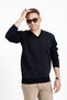 Men's Middle Age and Above Knitwear Knitted Diamond Patterned Acrylic Winter Dad V-Neck Sweater 2057-navy blue - 3