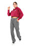 Women's Anthracite Color Elastic Waist Wide Leg Sweatpants - 2