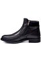 MOTTO-G 31664 Black Skin Leather Men's Boots with Bone Protrusion Feature - 3