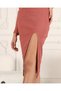 Cincin Asymetric Collar Body Fit Single Sleeve Midi Size Knitted Dress with Slip Detail - 7
