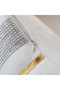 2 PCS Velvet Look Throw Pillow Cover with Stones and Gold Leather Stripes - 3
