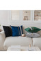 2 PCS Velvet Look Throw Pillow Cover with Stones and Gold Leather Stripes - 2