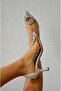 Mia White Transparent Stone Women's Heeled Shoes - 2