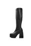Plati Women's Long Stretch Black Platform Boots - 3