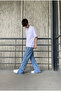 Oldscholl Blue Loose Fit Trousers with Side and Leg Detail - 5