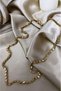 Steel gold barley chain necklace - 3