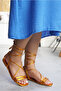 Whisper Orange Stripe Detailed Laced Women's Sandals - 2