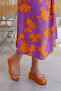 Stylish Orange Stone Detailed Women's Sandals - 4