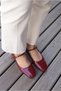 Vernis Claret Red Patent Leather Buckle Detailed Women's Ballerinas - 2