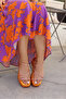 Stylish Orange Stone Detailed Women's Sandals - 6