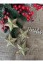 New Year's Pine Tree Silvery Gold Star Ornament Set 7 Cm 4 Pieces