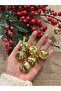 Christmas Tree Ornament Large Round Bell Gold 6 Pieces 4 Cm