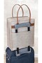 Leather Handle Shoe Travel Bag Beige - 2