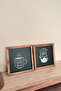 Kitchen Tea Coffee Corner Set of 2 Wooden Decor Wall Painting Panel Set (Black)