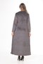 Women's Gray Collar Embroidery Detailed Velvet Dress - 6