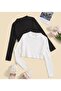 2-pack black and white crop blouse