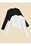 2-pack black and white crop blouse - 2