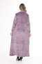 Women's Lilac neckline and sleeve embroidery embroidery detail velvet long dress - 6