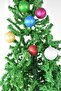 New Year's Colorful Glitter Ball Tree Ornament 6 cm, 6 pieces