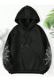 Spider Web Sleeve and Back Special Design Printed Oversize Fit Hooded Sweatshirt Hoodie - 2