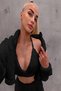 3-Piece Plush Set with Crop Cardigan and Bustier with Embedded Legs and Waist - 3