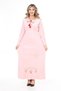 Rochie de damă din catifea brodată cu guler roz - 4