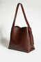 Black Suede Soft Leather Large Size Shopper Bag with Snap Fasteners and Zippered Inner Compartment - 3