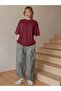 Women's Burgundy Fructication Printed Oversize T-shirt - 4