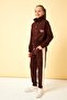Accessory Detailed Girl's Suit Brown - 2