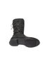 YAZKIŞ Women's Black Skin 46cm Ankle Length 28cm Calf Width Back Stone String Flat Boots - 5