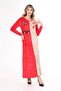 Women's Red velvet dress - 4