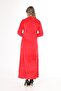 Women's Red velvet dress - 5