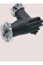 Women's Vegan Leather Water and Windproof Cold Resistant Thermal Quilted Gloves - 7