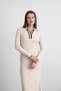 Women's Cream Polo Neck Buttoned Viscose Knitwear Dress - 3