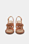 Tan Color Thick Heel Women's Shoes - 3