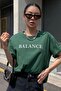 Women's Nefti Green Balance Printed Oversize T-shirt