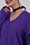 WOMEN'S LOOSE CUT V-NECK LINEN DRESS WITH POCKETS - 4