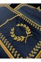 Başak Black Gold 8 Person 25 Piece Table Cloth Runner Set Embroidered Leather Dining Presentation Set - 3